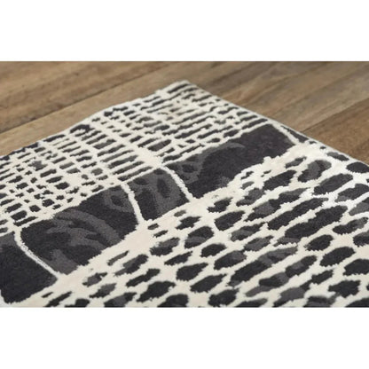 Dish Abstract Black Kitchen Hallway Runner Rug - LOOMLAN - LOOMLAN - Area Rugs