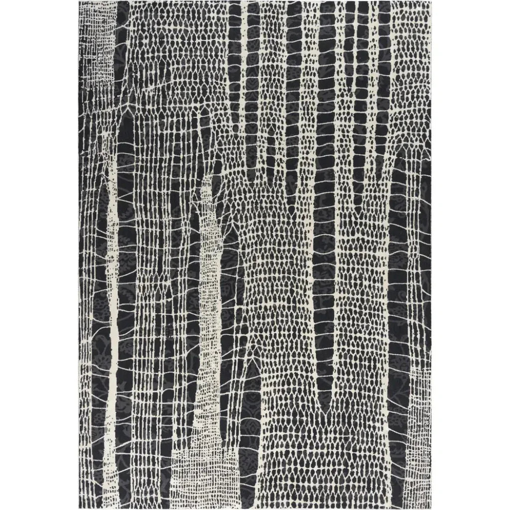 Dish Abstract Black Kitchen Hallway Runner Rug - LOOMLAN - LOOMLAN - Area Rugs