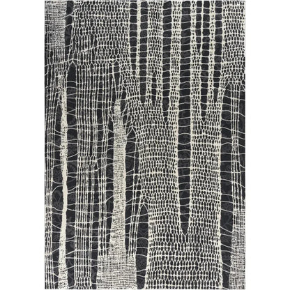 Dish Abstract Black Kitchen Hallway Runner Rug - LOOMLAN - LOOMLAN - Area Rugs