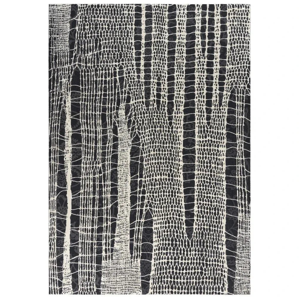 Dish Abstract Black Kitchen Hallway Runner Rug - LOOMLAN - LOOMLAN - Area Rugs