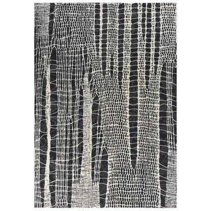 Dish Abstract Black Kitchen Hallway Runner Rug - LOOMLAN - LOOMLAN - Area Rugs