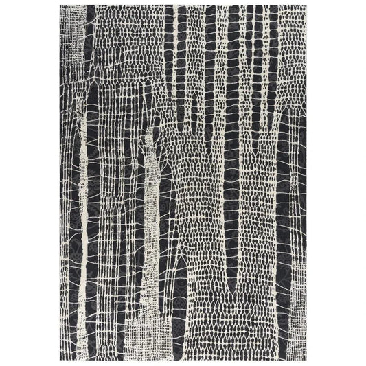 Dish Abstract Black Kitchen Hallway Runner Rug - LOOMLAN - LOOMLAN - Area Rugs