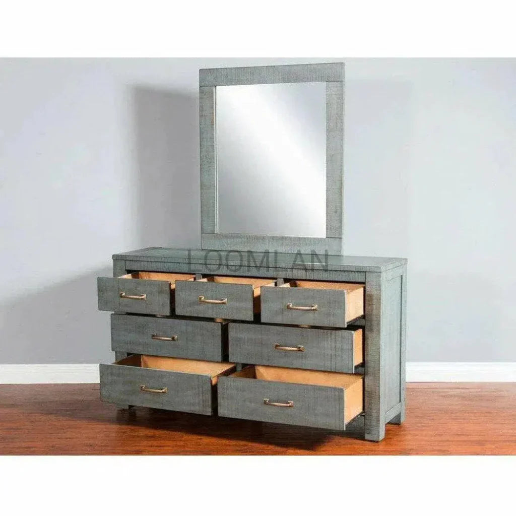 Distressed Blue Ranch House Dresser - LOOMLAN - Sunny D - Dressers