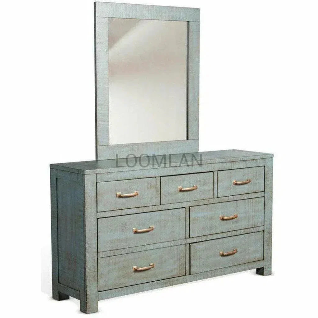 Distressed Blue Ranch House Dresser - LOOMLAN - Sunny D - Dressers