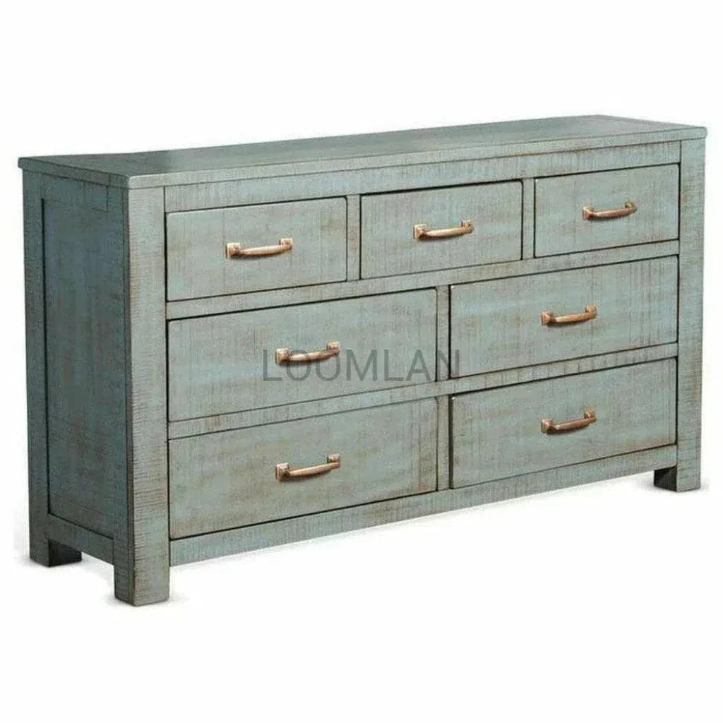 Distressed Blue Ranch House Dresser - LOOMLAN - Sunny D - Dressers