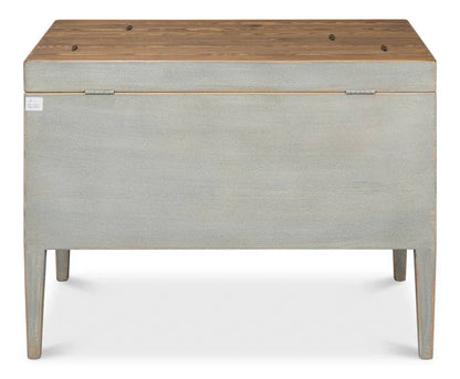 Trunk Wooden Grey Side Table - LOOMLAN - Sarreid - Side Tables