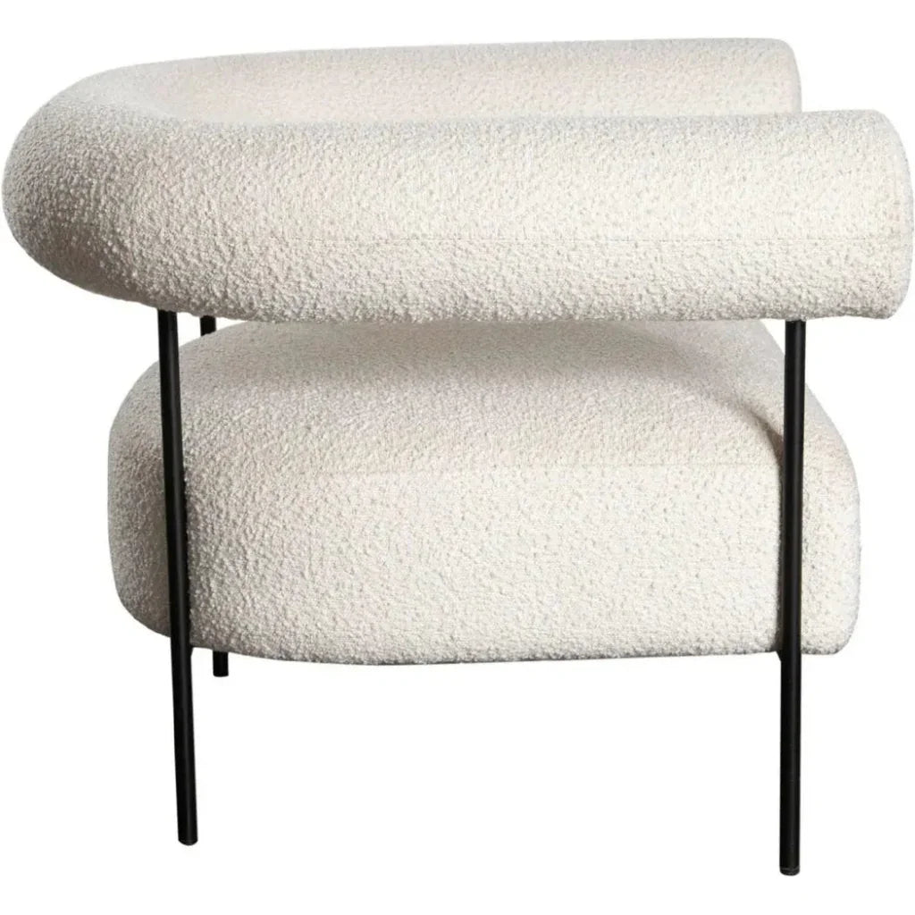 District Accent Chair in Ivory Boucle Fabric - LOOMLAN - Diamond Sofa - Accent Chairs
