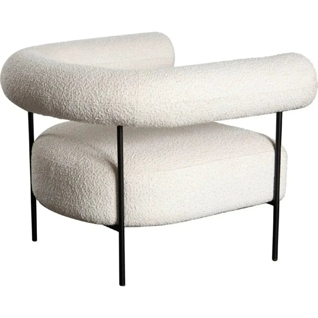 District Accent Chair in Ivory Boucle Fabric - LOOMLAN - Diamond Sofa - Accent Chairs
