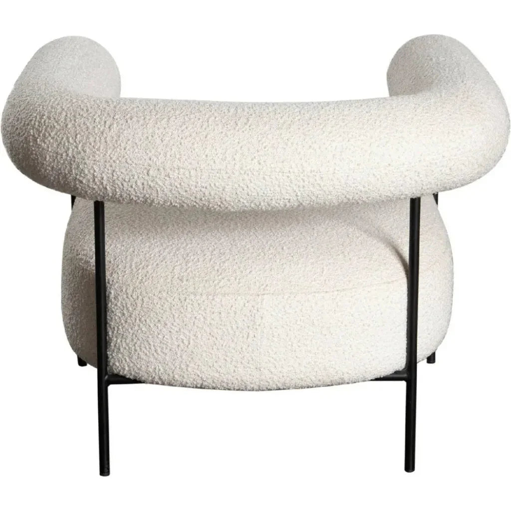 District Accent Chair in Ivory Boucle Fabric - LOOMLAN - Diamond Sofa - Accent Chairs