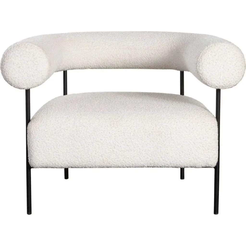 District Accent Chair in Ivory Boucle Fabric - LOOMLAN - Diamond Sofa - Accent Chairs