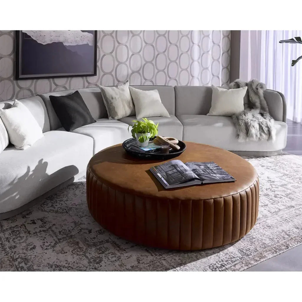 Divano Leather Ottoman - LOOMLAN - SUNPAN - Ottomans