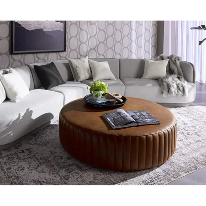 Divano Leather Ottoman - LOOMLAN - SUNPAN - Ottomans