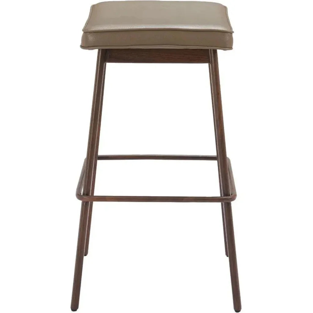 Divat Wood and Steel Taupe Barstool 2PC - LOOMLAN - Zuo Modern - Bar Stools