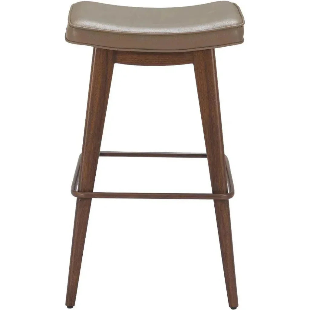 Divat Wood and Steel Taupe Barstool 2PC - LOOMLAN - Zuo Modern - Bar Stools