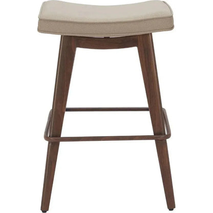 Divat Wood and Steel Beige Counter Stool 2PC - LOOMLAN - Zuo Modern - Counter Stools