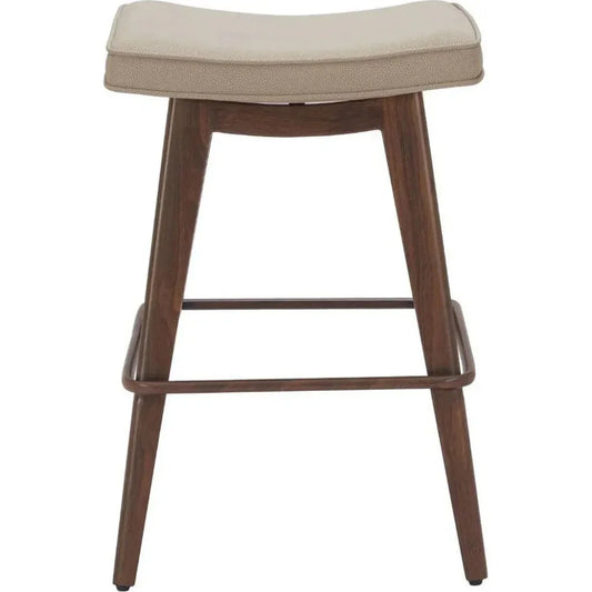 Divat Wood and Steel Beige Counter Stool 2PC - LOOMLAN - Zuo Modern - Counter Stools