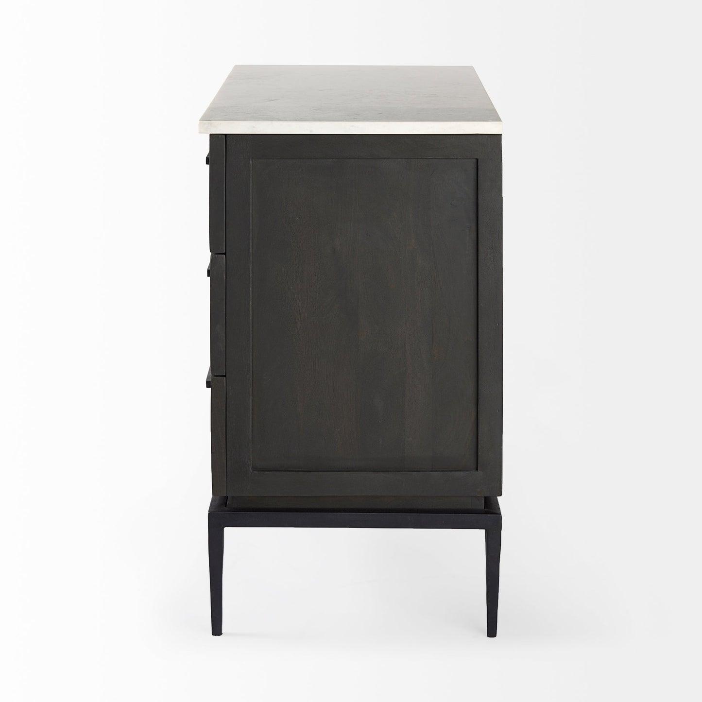 Divina White Marble Top Accent Cabinet