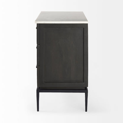 Divina White Marble Top Accent Cabinet