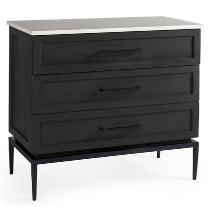 Divina White Marble Top Accent Cabinet