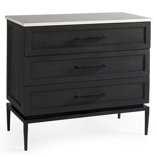 Divina White Marble Top Accent Cabinet