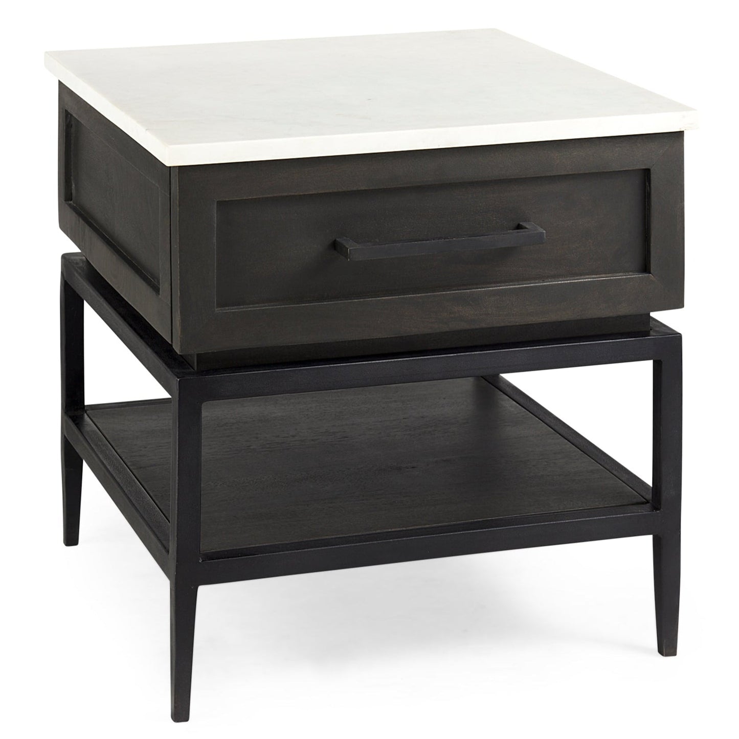 Divina White Marble Top Side Table