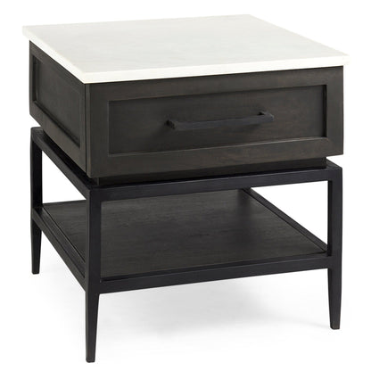 Divina White Marble Top Side Table