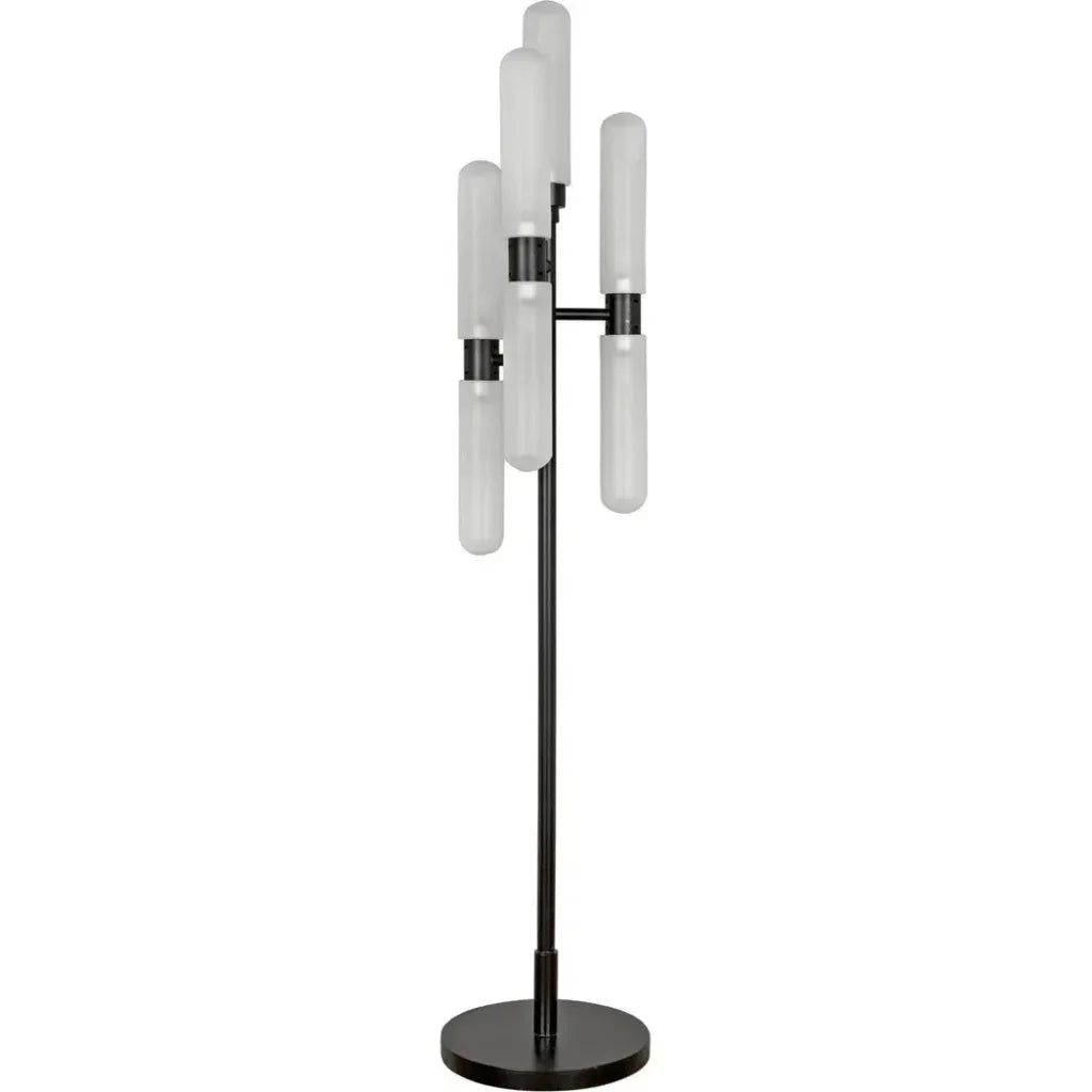 Dominique Floor Lamp, Black Metal-Floor Lamps-Noir-LOOMLAN
