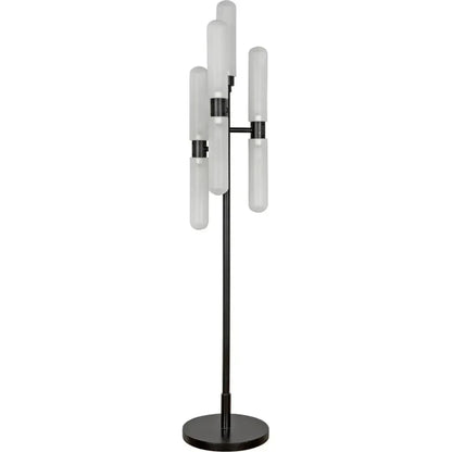 Dominique Floor Lamp, Black Metal-Floor Lamps-Noir-LOOMLAN