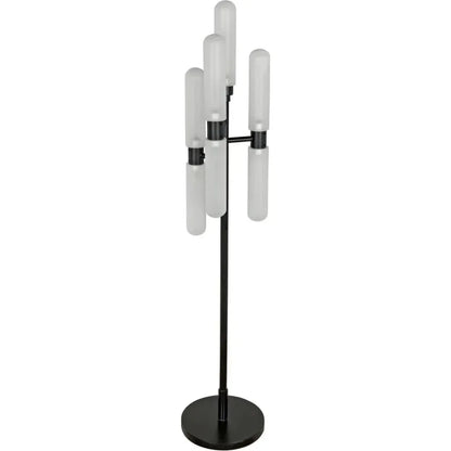 Dominique Floor Lamp, Black Metal-Floor Lamps-Noir-LOOMLAN