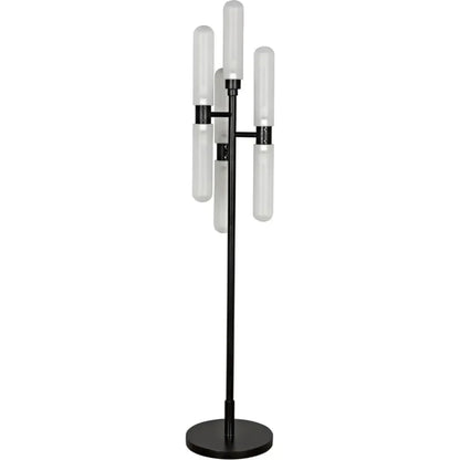 Dominique Floor Lamp, Black Metal-Floor Lamps-Noir-LOOMLAN