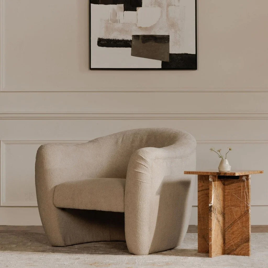 Domino Beige With Plush Finish Accent Chair - LOOMLAN - Moe's Home - Club Chairs