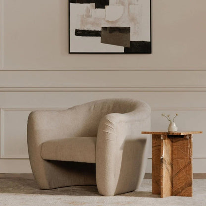 Domino Beige With Plush Finish Accent Chair - LOOMLAN - Moe's Home - Club Chairs