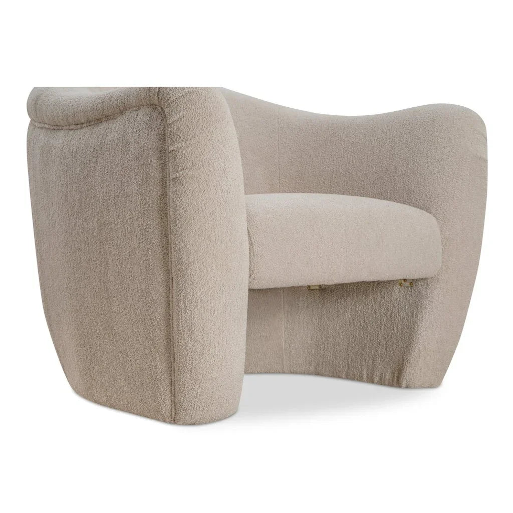Domino Beige With Plush Finish Accent Chair - LOOMLAN - Moe's Home - Club Chairs