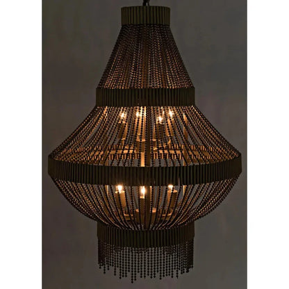 Domo Metal Chandelier With Brass Finish - LOOMLAN - Noir - Chandeliers