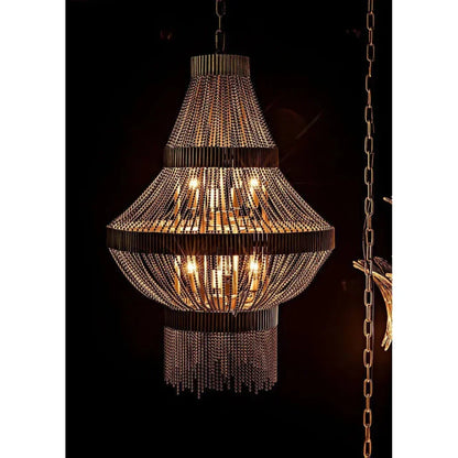 Domo Metal Chandelier With Brass Finish - LOOMLAN - Noir - Chandeliers