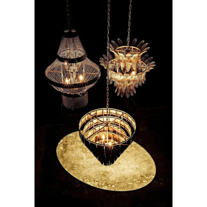 Domo Metal Chandelier With Brass Finish - LOOMLAN - Noir - Chandeliers