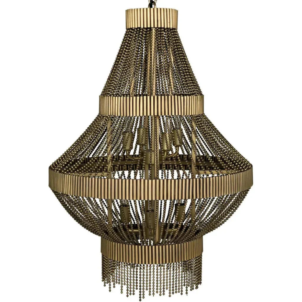 Domo Metal Chandelier With Brass Finish - LOOMLAN - Noir - Chandeliers