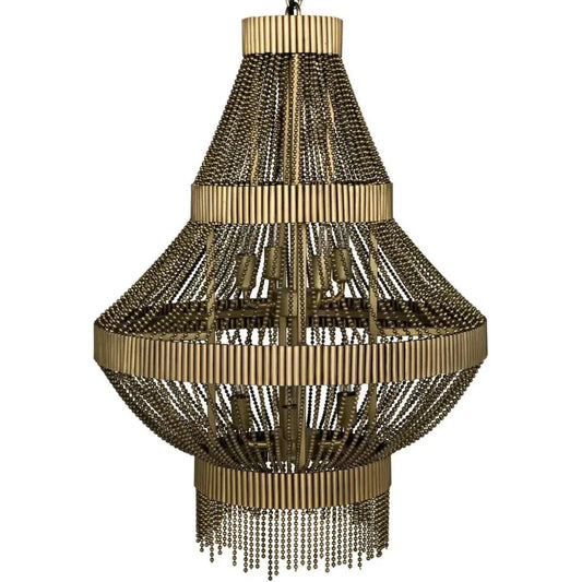 Domo Metal Chandelier With Brass Finish - LOOMLAN - Noir - Chandeliers