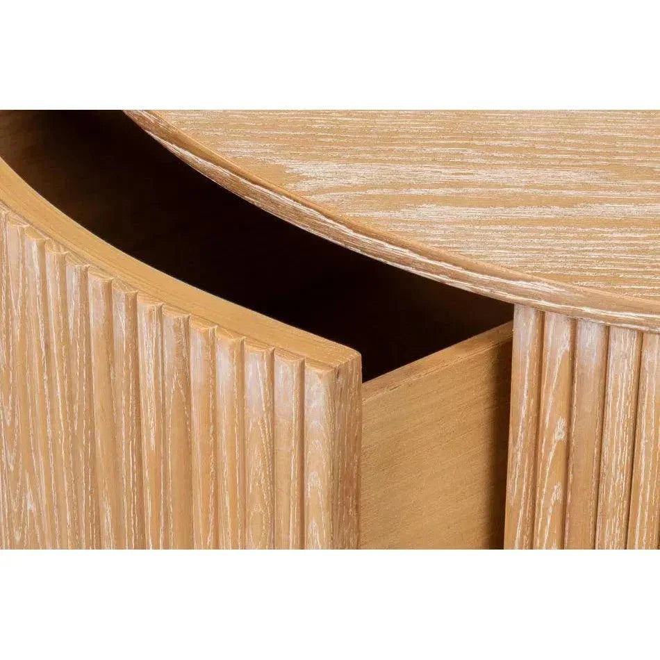 Donald Wood Brown Round Cocktail Table - LOOMLAN - Sarreid - Coffee Tables