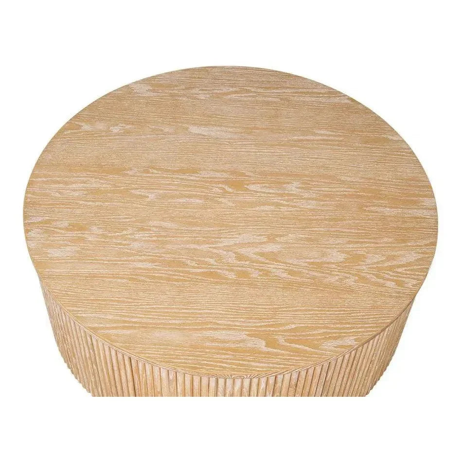 Donald Wood Brown Round Cocktail Table - LOOMLAN - Sarreid - Coffee Tables