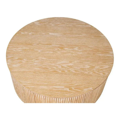 Donald Wood Brown Round Cocktail Table - LOOMLAN - Sarreid - Coffee Tables