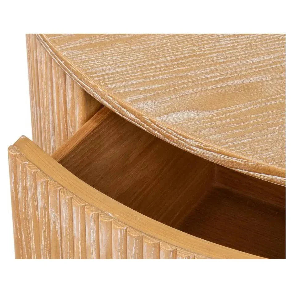 Donald Wood Brown Round Cocktail Table - LOOMLAN - Sarreid - Coffee Tables