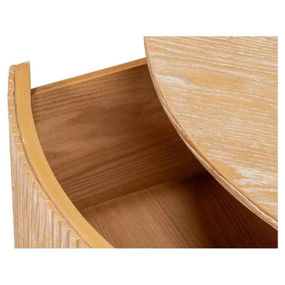 Donald Wood Brown Round Cocktail Table - LOOMLAN - Sarreid - Coffee Tables