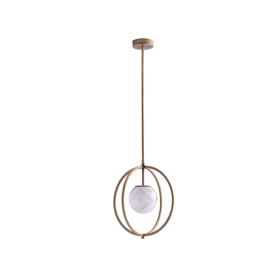 Donata Sculptural Brass Cage Golden Pendant