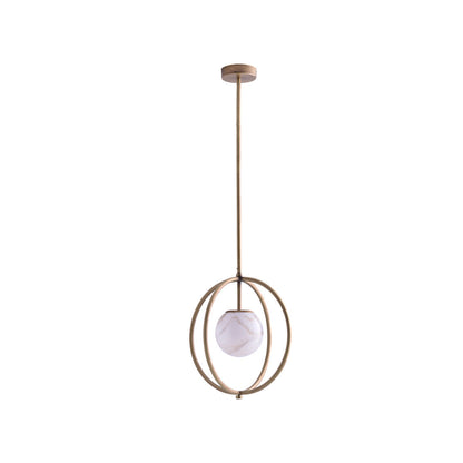 Donata Sculptural Brass Cage Golden Pendant