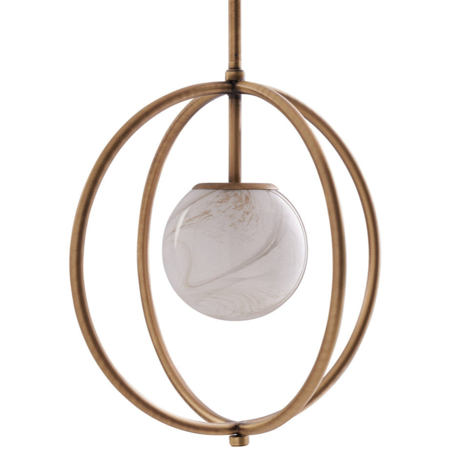 Donata Sculptural Brass Cage Golden Pendant