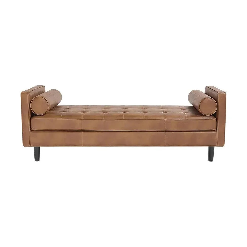 Donnie Leather Classic Backless Bench - LOOMLAN - SUNPAN - Bedroom Benches