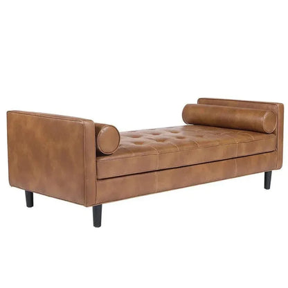 Donnie Leather Classic Backless Bench - LOOMLAN - SUNPAN - Bedroom Benches
