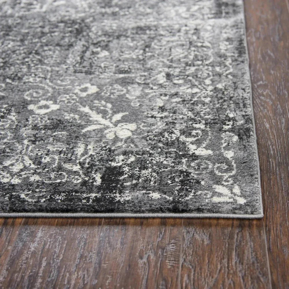 Dont Central Medallion Gray Kitchen Hallway Runner Rug - LOOMLAN - LOOMLAN - Area Rugs