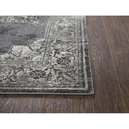 Doon Central Medallion Gray Kitchen Hallway Runner Rug - LOOMLAN - LOOMLAN - Area Rugs